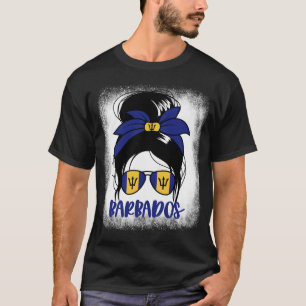 T-shirt Barbados Messy Bun Barbadians Bajan Femmes