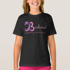 T-shirt Barbara Girls nom et sens Chemise B monogramme