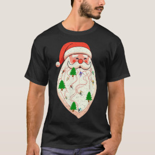 T-shirt Barbe de Père Noël Ski Noël Ski Xmas Vacances Skii