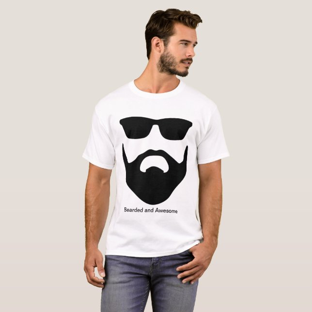 T-shirt barbe et lunettes de soleil (Devant entier)