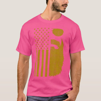 T-shirt Barbe Et Lunettes De Soleil Drapeau Américain Patr
