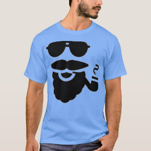 T-shirt Barbe et pipe noir