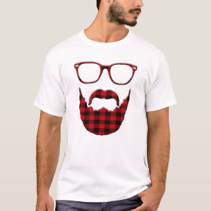 T-shirt Barbe et verres de plaid de hippie