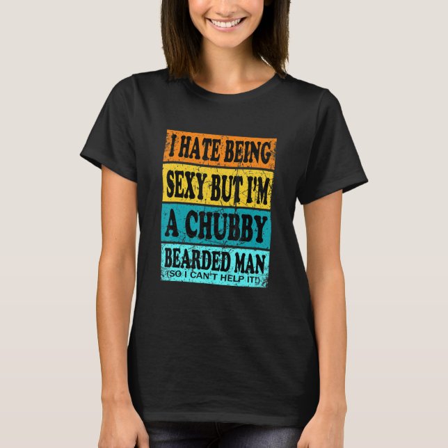 T-shirt Barbe Homme Portée Par Chubby Pour Hommes (Devant)