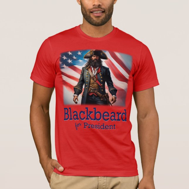 T-shirt Barbe noire pour le président (Devant)