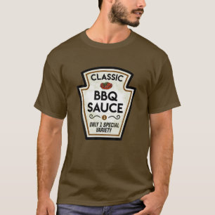 T-shirt Barbecue BBQ Sauce Étiquette Halloween Corresponda
