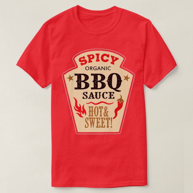 T-shirt Barbecue Sauce Grill Grillade épicé chaud Ketchup  (Design devant)