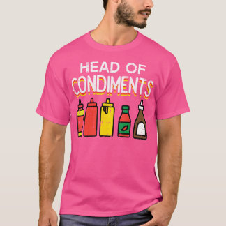 T-shirt Barbecue Tête De Condiments Drôle Barbecue Grill