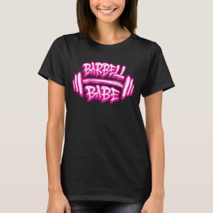T-shirt Barbell Babe Rose Pâle Vêtement de Sport Powerlift