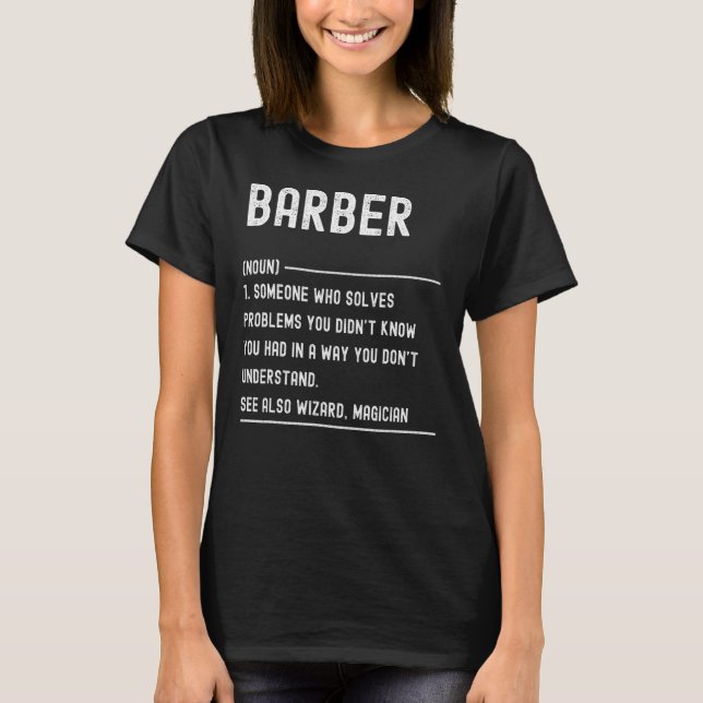T-shirt Barber Définition Chemises Drôle Titre de l'emploi (Devant)