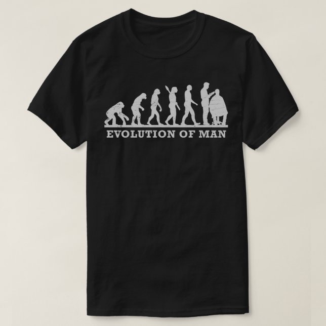 T-shirt Barber Funny Evolution de l'homme (Design devant)
