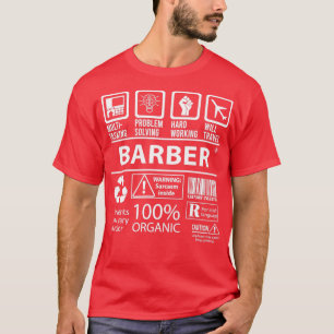 T-shirt Barber MultiTasking Certified Job Gift Item