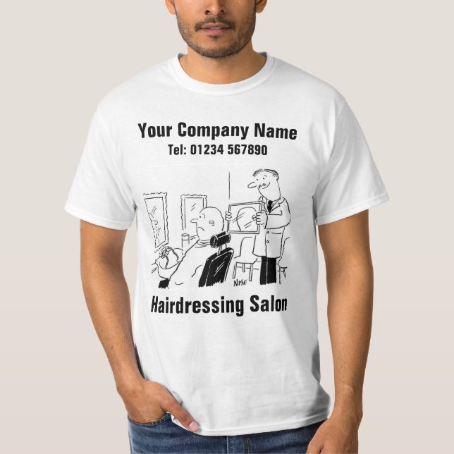 T-shirt Barber Shop ou salon de coiffure Cartoon (Devant)