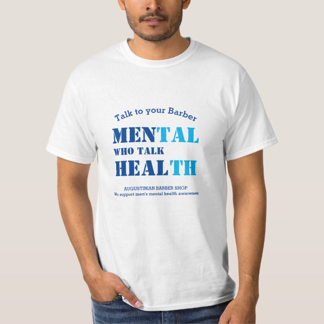 T-shirt BARBER SHOP TALK Men's Mental Health (Devant)
