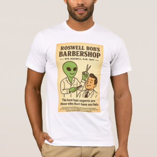 T-shirt Barbershop Coiffeur Roswell Aliens 1950's Retro