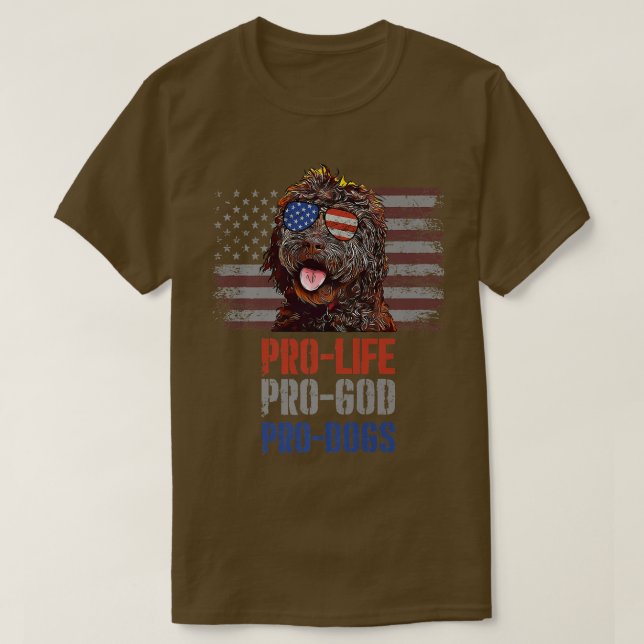 T-shirt Barbet Anti-avortement Pro God Pro Chiens Premium (Design devant)