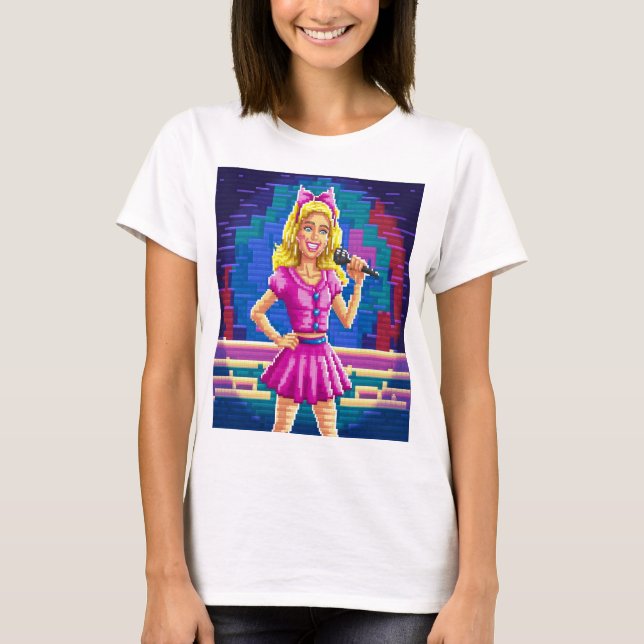T-shirt barbie girl  pixels (Devant)