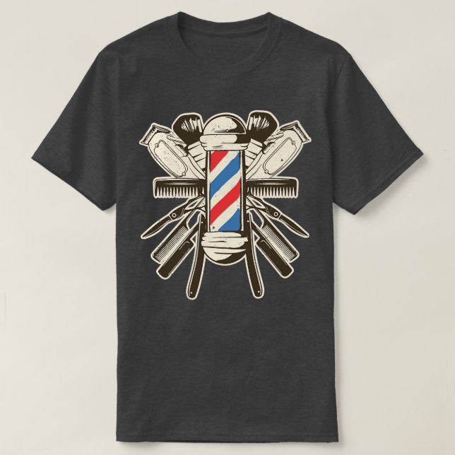 T-shirt Barbier Accessoires Bartscherer Shave Beard Hairst (Design devant)