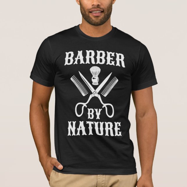 T-shirt Barbier Par Nature - Barbier À Coiffure (Devant)