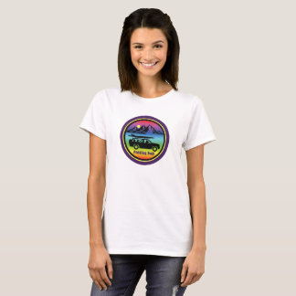 T-shirt Barbotage du logo pourpre T d'arc-en-ciel de