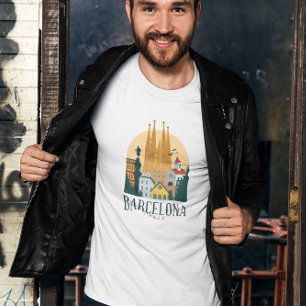 T-shirt Barcelona Espagne Skyline