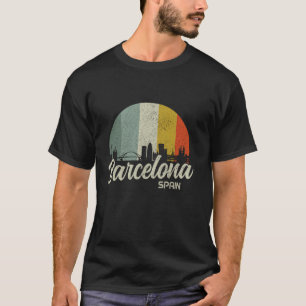 T-shirt Barcelona Skyline Espagne Vintage souvenir espagno
