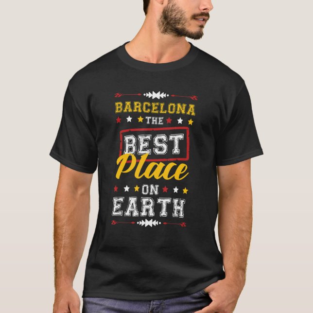 T-shirt Barcelona Vacation Party Team Quote (Devant)