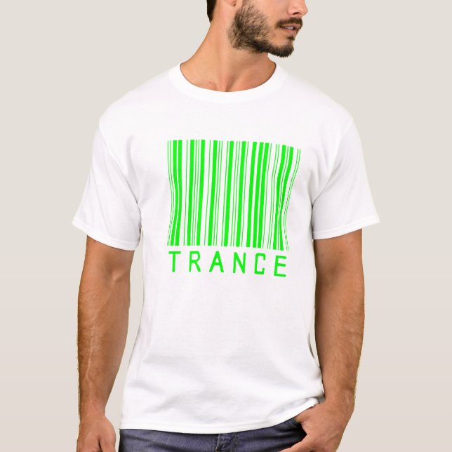T-shirt barcod de musique de transe (Devant)