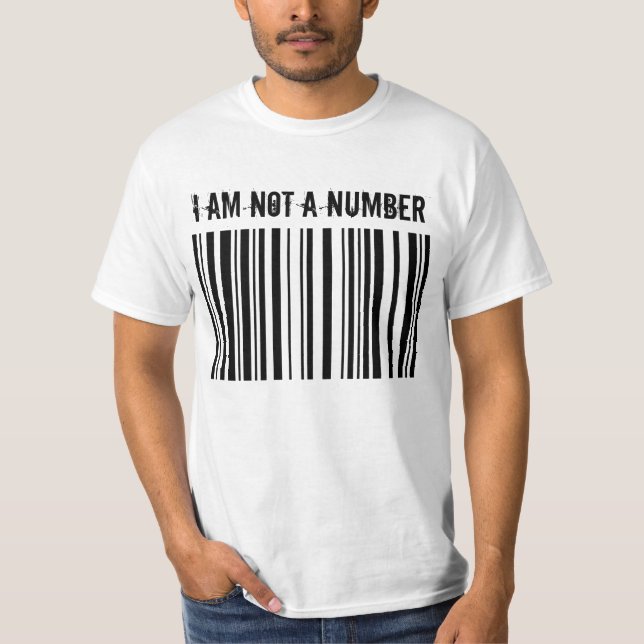 T-SHIRT BARCODE, JE NE SUIS PAS UN NUMÉRO (Devant)