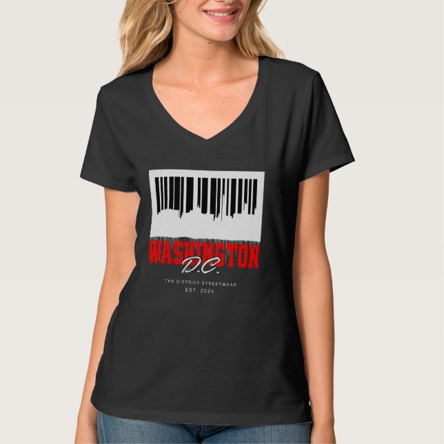 T-shirt Barcode Skyline Capital Graffiti S Washington D.C. (Devant)