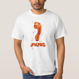 T-Shirt BareFoot Design-One step at the time-Red