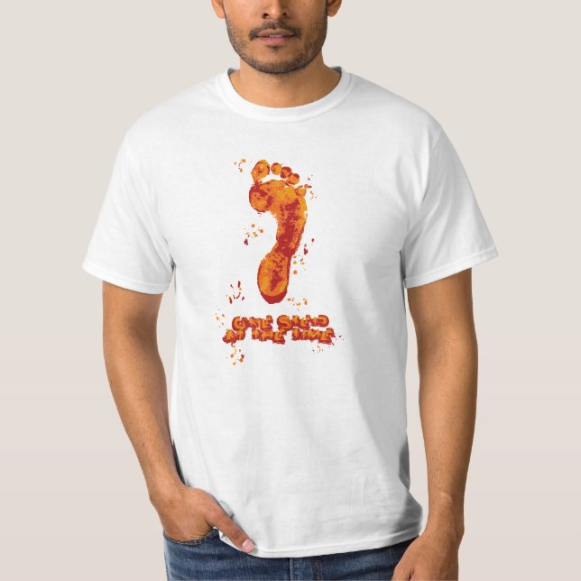 T-Shirt BareFoot Design-One step at the time-Red (Vorderseite)