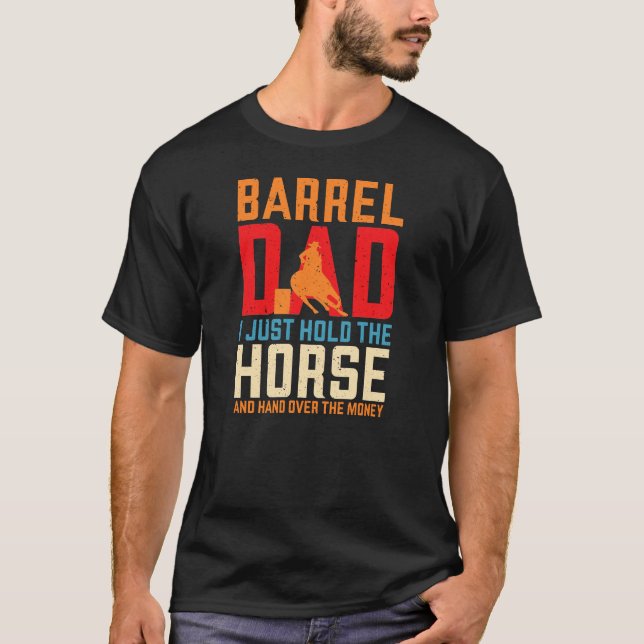 T-shirt Baril Racing Cheval Baril Papa Drôle Drôle Rodéo H (Devant)