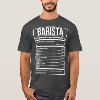 T-shirt Barista Funny Baristas Étiquette de la nutrition