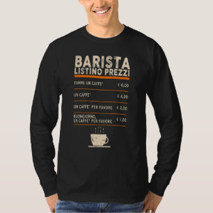 T-shirt Barista Tarifs Menu Café Bar Vintage