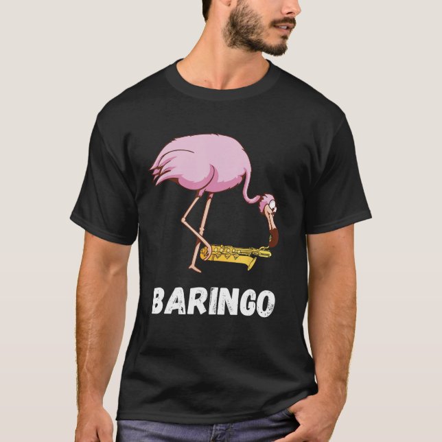 T-shirt Baritone Flamingo Saxophonist Euphonium Saxophone  (Devant)