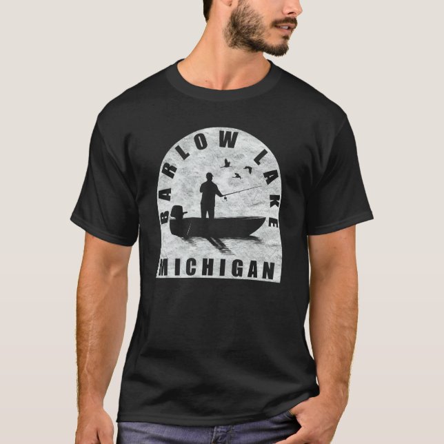 T-shirt Barlow Lake Fishing Michigan (Devant)