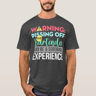 T-shirt Barman Drôle Avertissement Sarcastique Pisser De L