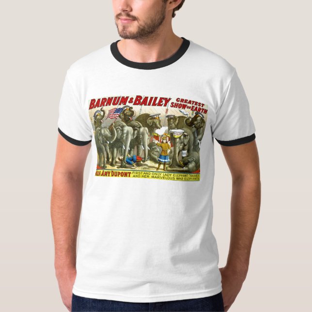 T-shirt Barnum et publicité d'affiche d'éléphants de (Devant)