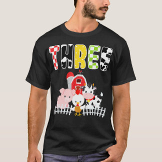 T-shirt Barnyard Farm Animaux 3e anniversaire 3 ans