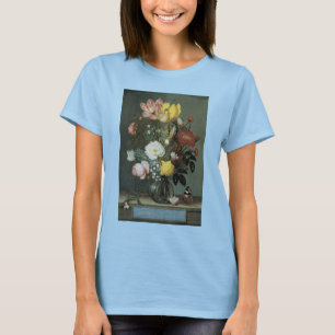 T-shirt Baroque Ancien, Bouquet de Fleurs dans un Vase en