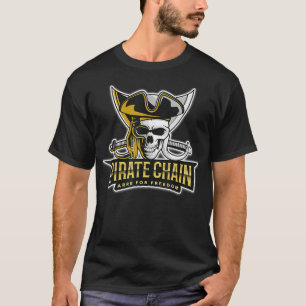 T-shirt Barrage De Chaîne Pirate Pour Liberté Crypto Devis