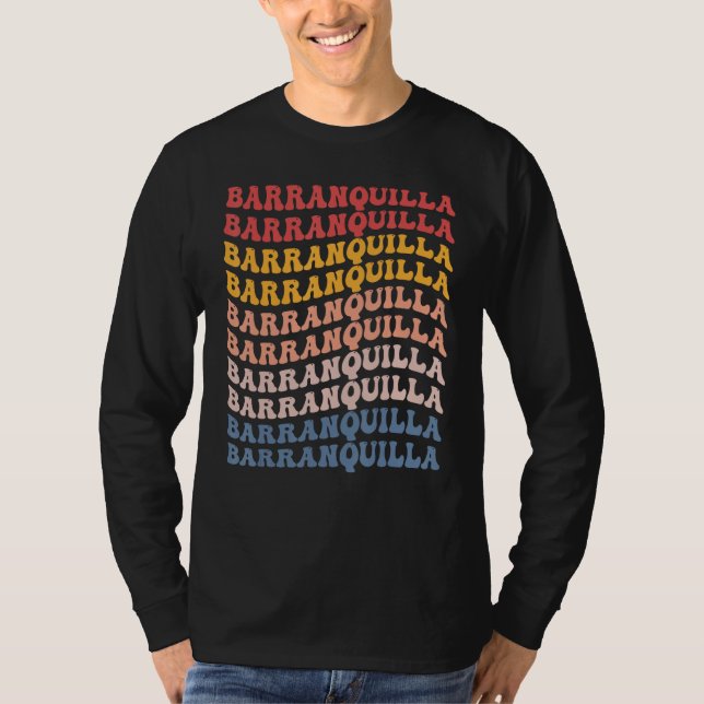 T-shirt Barranquilla City Groovy Retro (Devant)