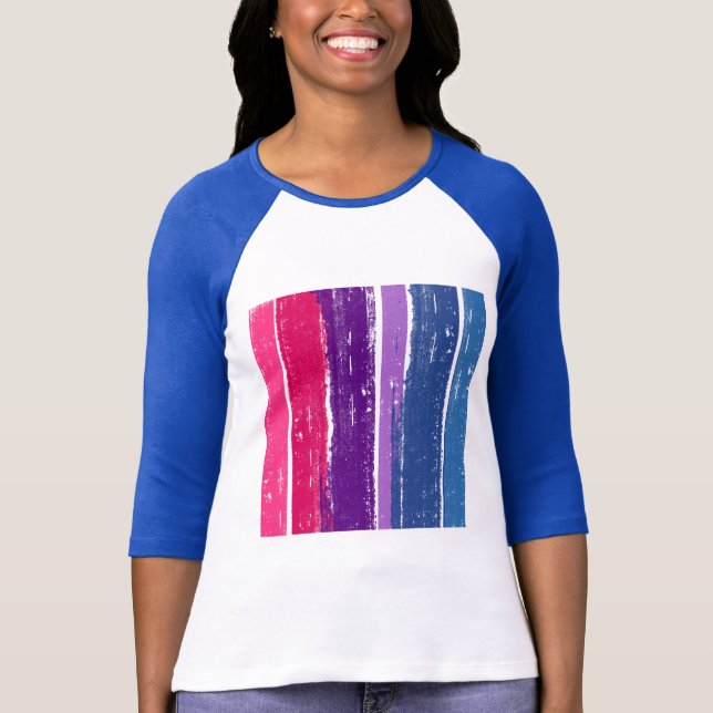 T-SHIRT BARRE BISEXUELLE D'ENCRE DE FIERTÉ (Devant)