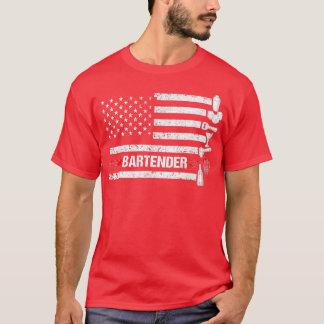 T-shirt Barre de Barre de Barre de Travail Drapeau América