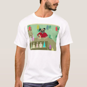 T-shirt Barre de Tiki de chien de carlin