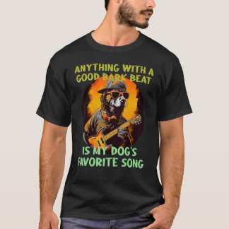 T-shirt Barre Rock'n Roll Chanson avec cool Rocker Chien C