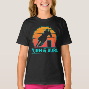 T-shirt Barrel Racer Tourner Et Brûler Cheval Équitation
