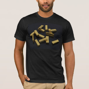T-shirt Barres d'or en vrac sur un arrière - plan noir