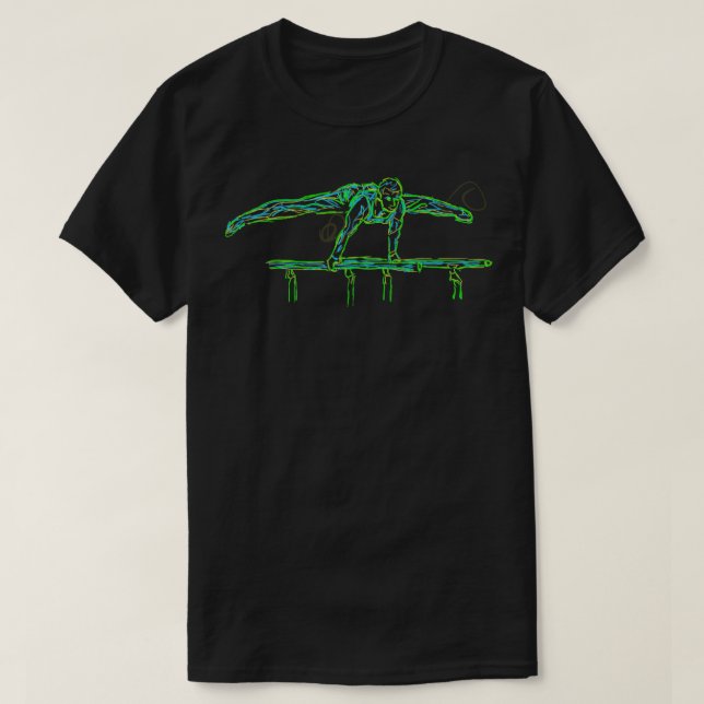 T-shirt Barres parallèles de gymnastique masculine (Design devant)